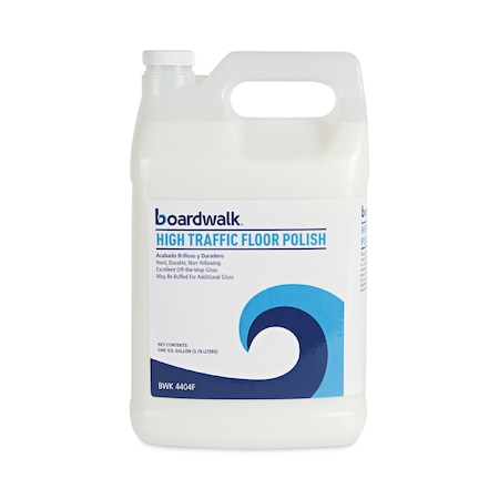 Boardwalk High Traffic Floor Polish, Apply 3 to 5 Coats per Application, Unscented, 1 gal Bottle, PK4 132000-41ESSN